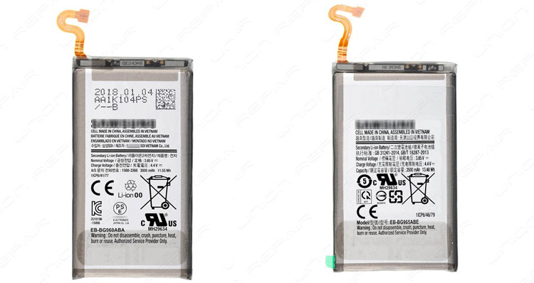 ظرفیت باتری گلکسی اس 9