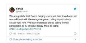 مکالمه گروهی 12 نفر با قابلیت جدید Google Duo