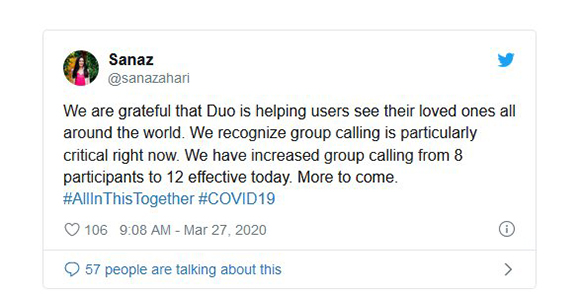 مکالمه گروهی 12 نفر با قابلیت جدید Google Duo