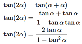 فرمول تانژانت دو برابر زاویه